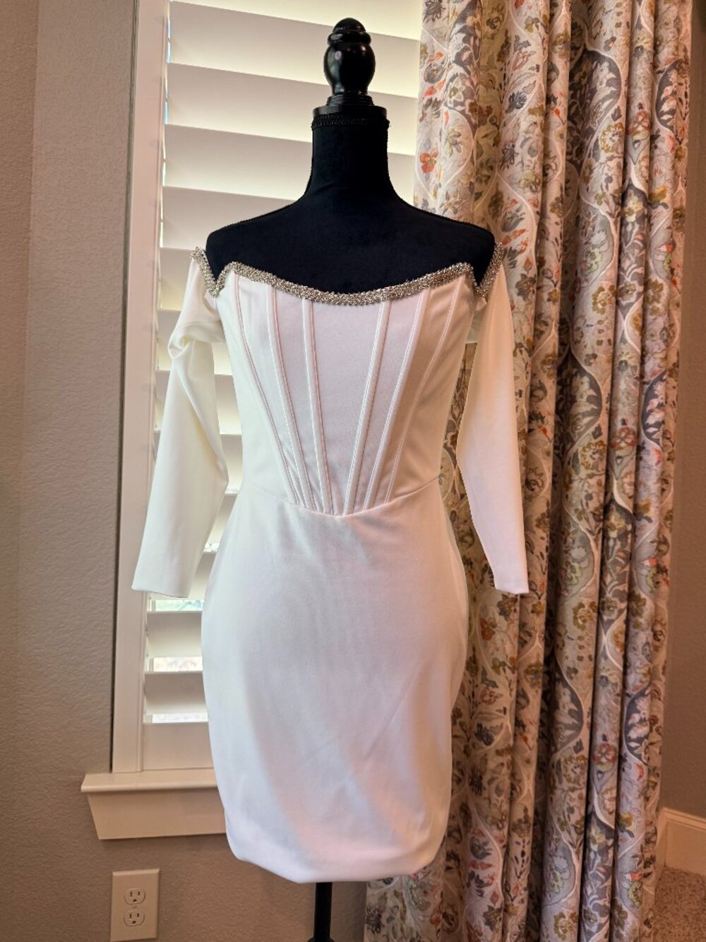 Miss Circle White Crystal Trim Dress